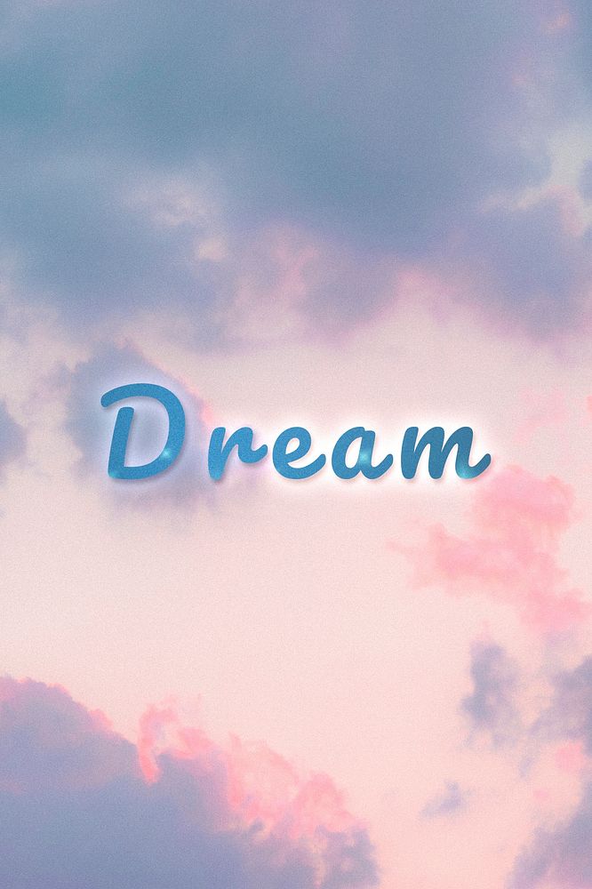 Dream glowing neon typography
