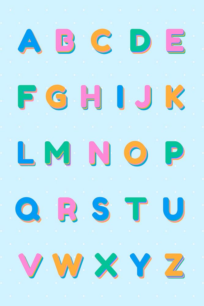 Capital letter collection font typography