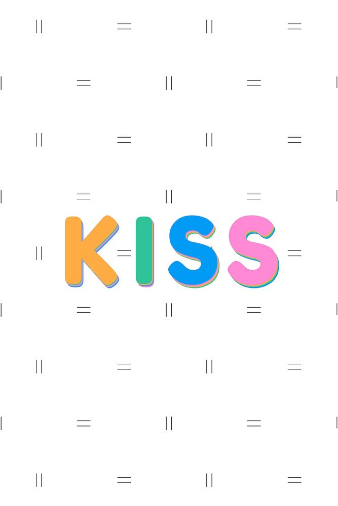 Kiss word art text typography 