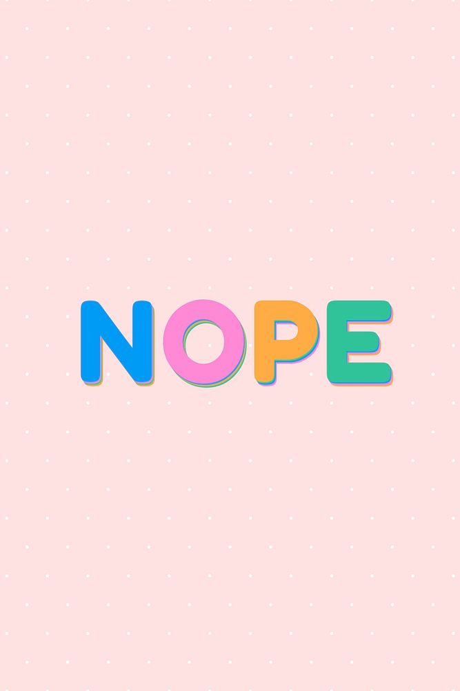 Nope word bold calligraphy font