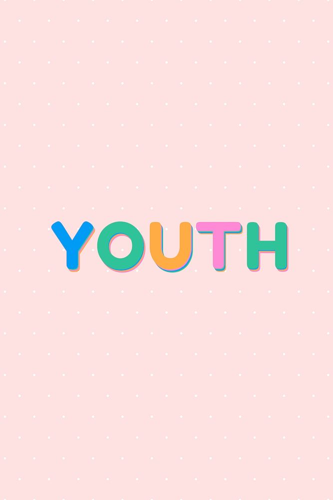 Word youth typography boldface font