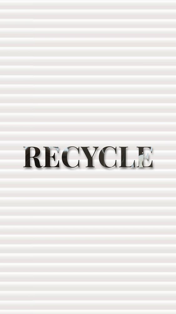 Recycle word art typography mobile wallpaper