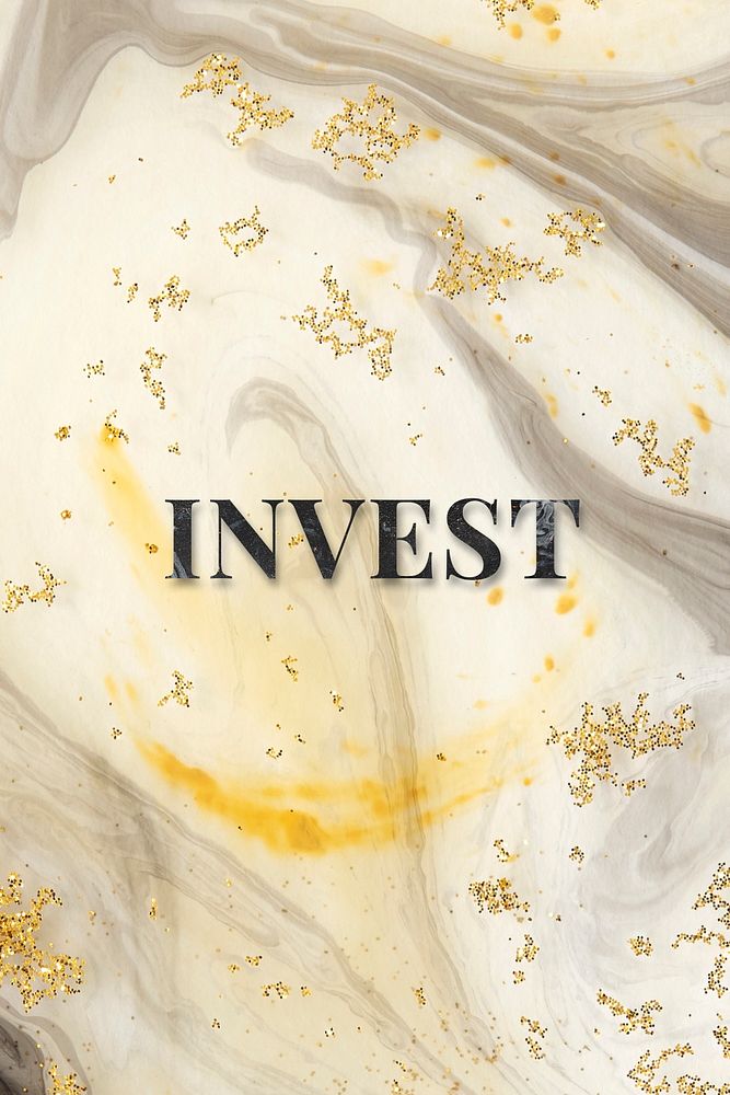 Invest lettering typography on gold