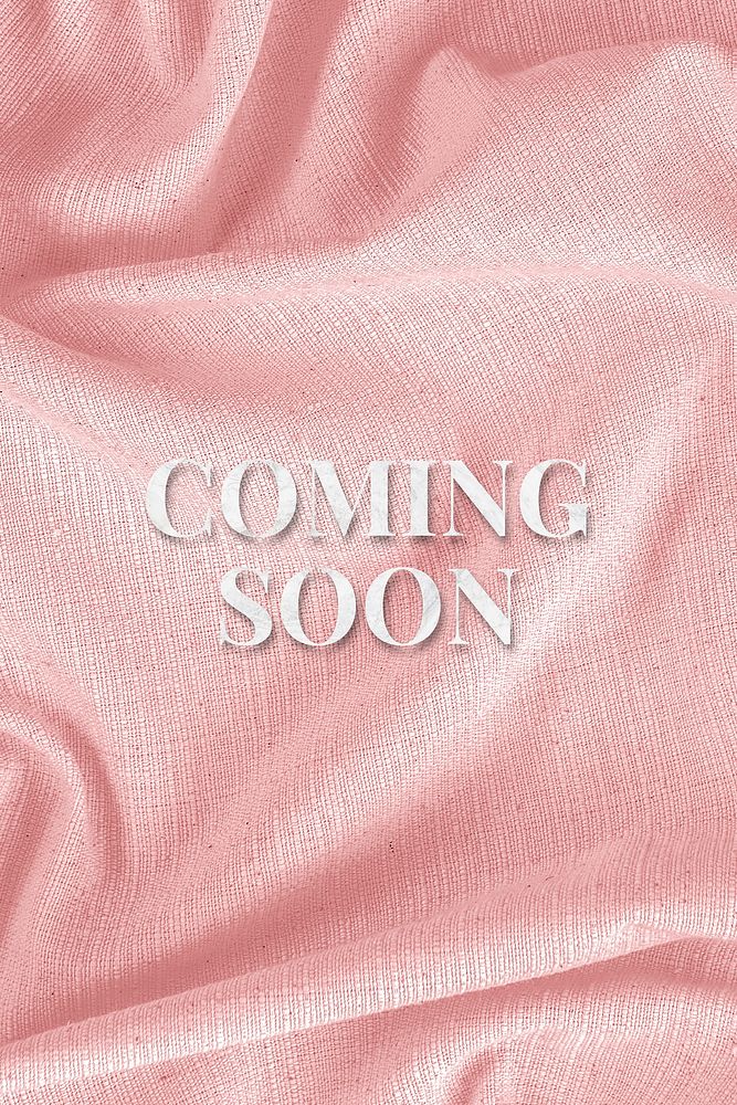 Coming soon word art typography pink texture