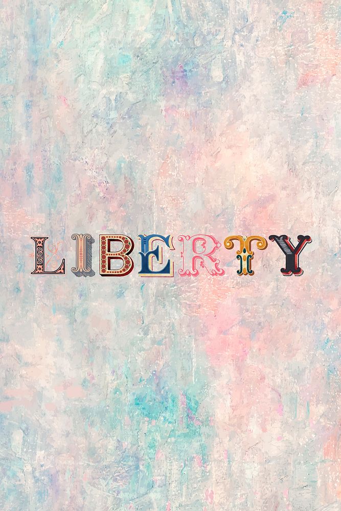 Liberty word western font typography