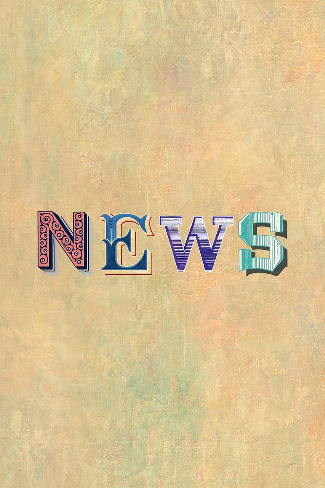 News word antique victorian font typography 