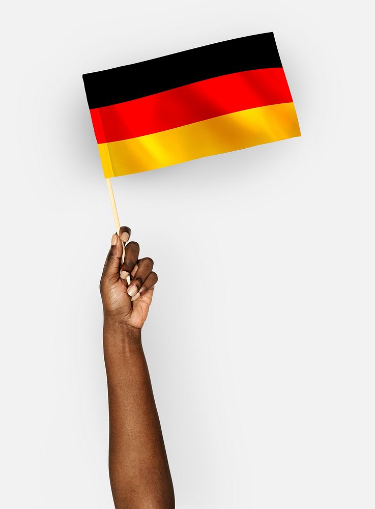 Person waving the flag of Federal Republic of Germany