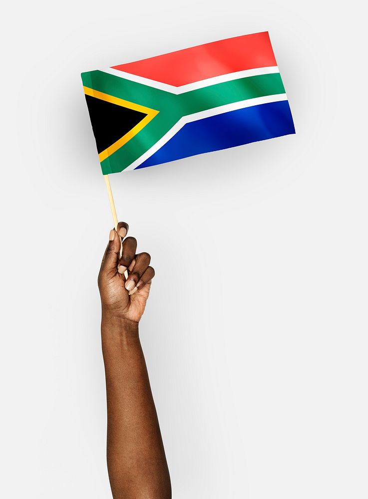 Person waving the flag of Republic of South Africa