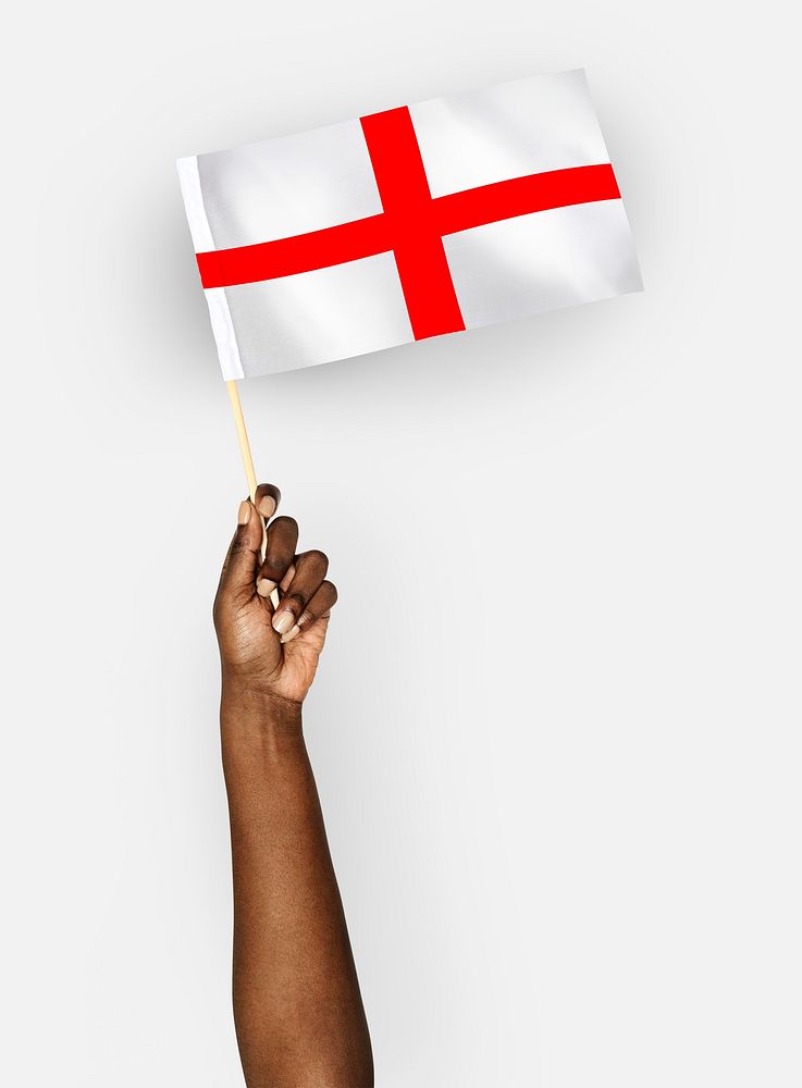 Person waving the flag of England