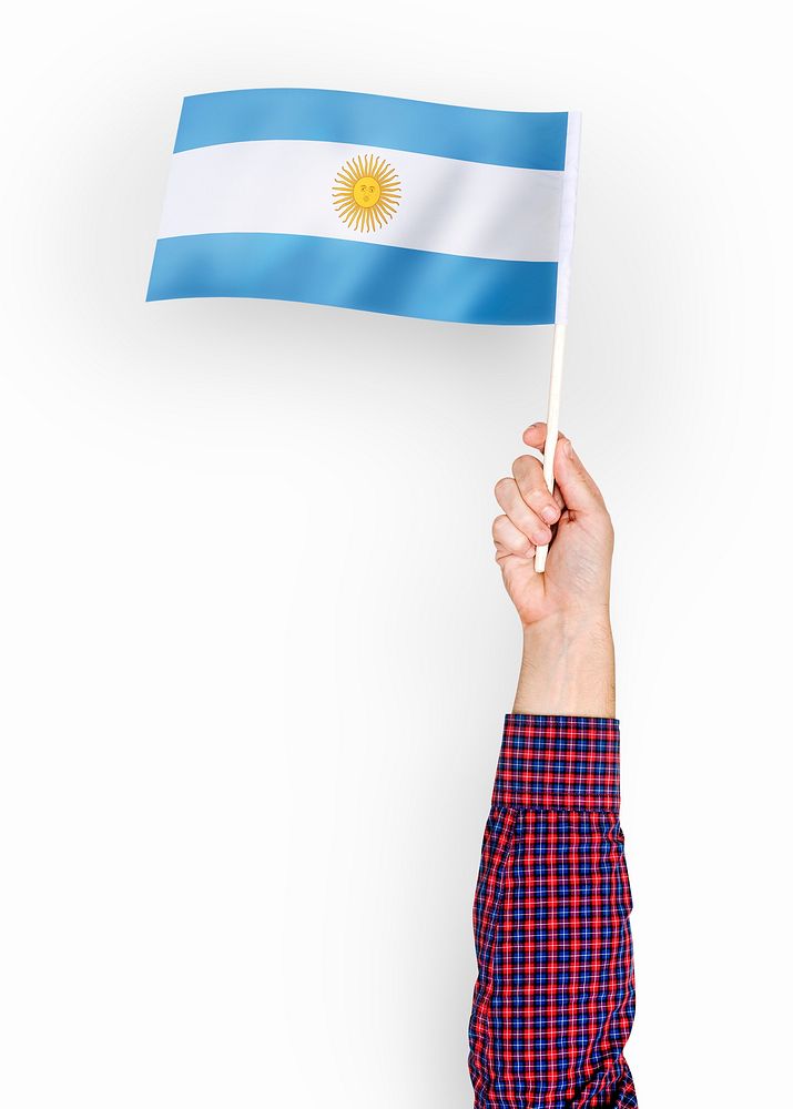 Person waving the flag of Argentine Republic