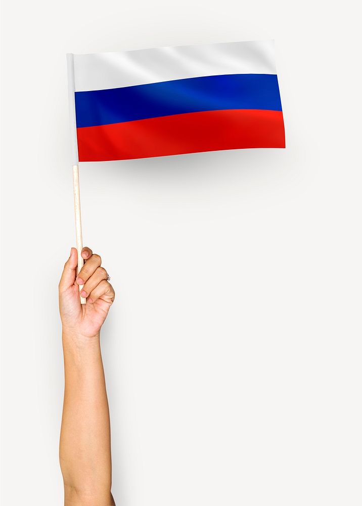 Person waving the flag of Russian Federation
