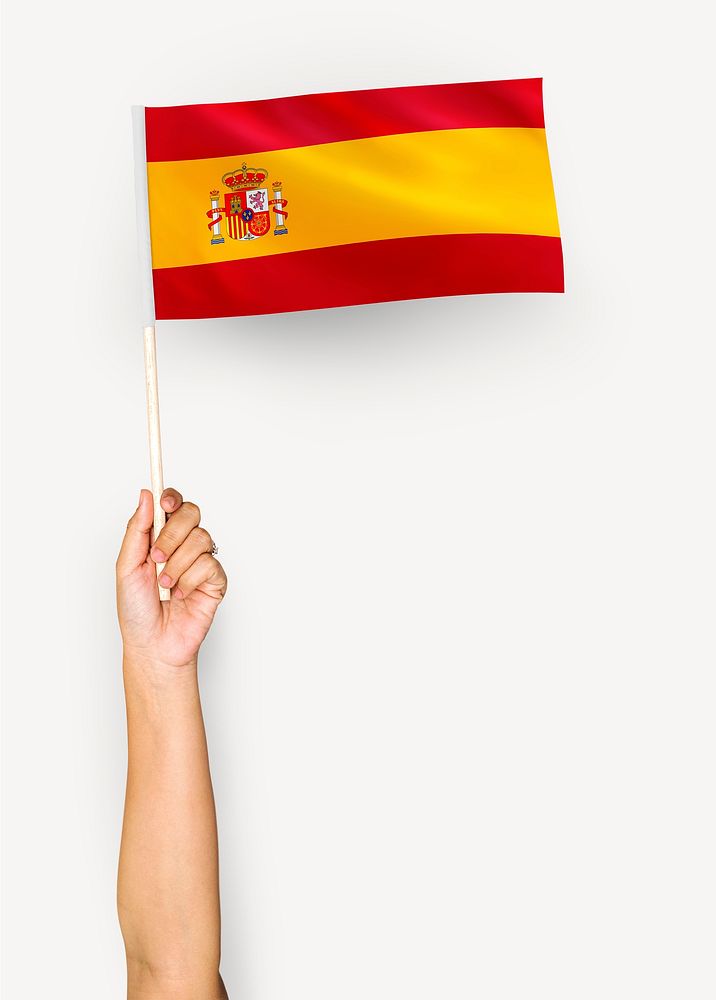 Person waving the flag of Kingdom of Spain