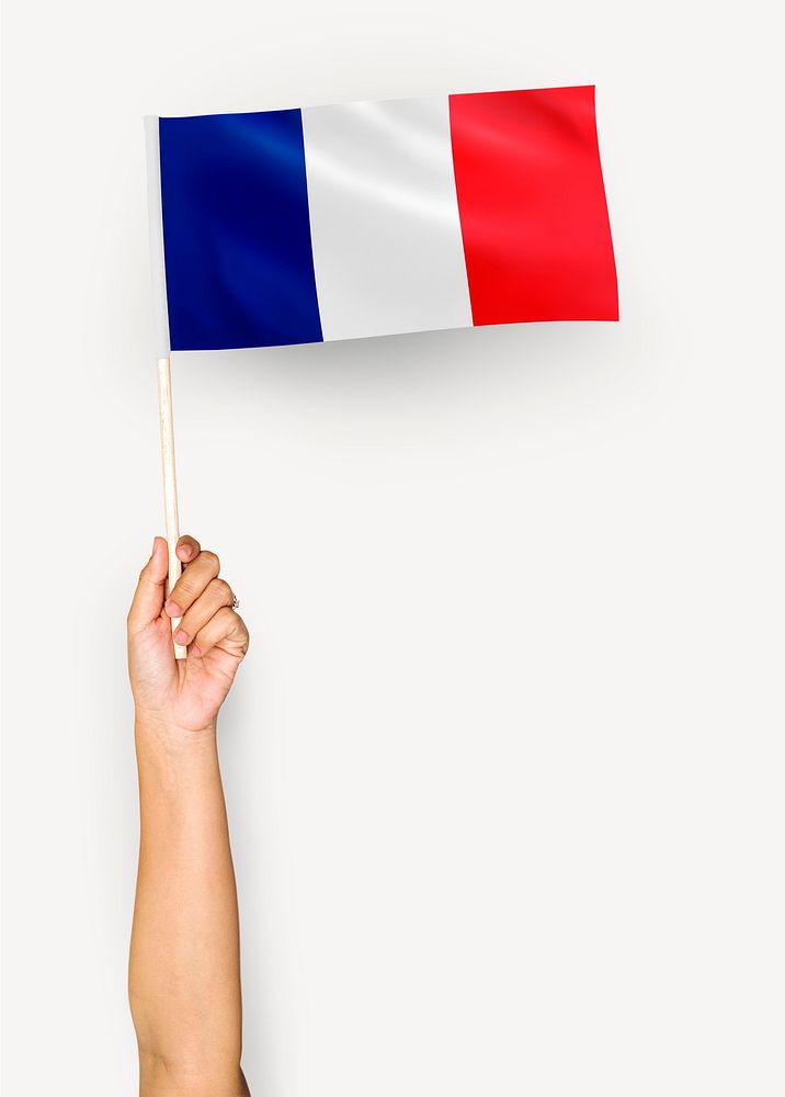 Person waving the flag of French Republic