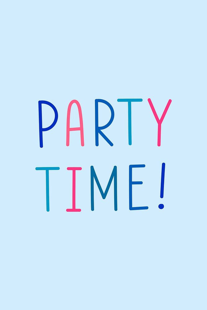 Party time! colorful clipart typography