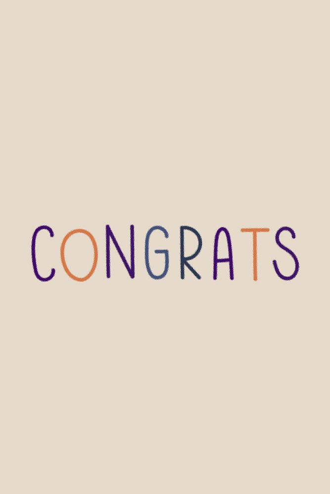 Congrats text colorful typography design