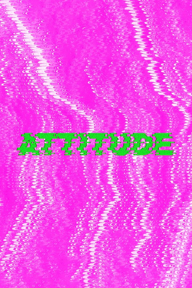 ATTITUDE blurred word typography on pink background