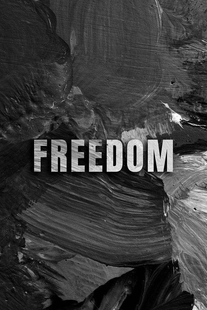 Freedom uppercase letters typography on brush stroke background