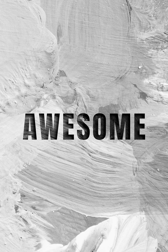Awesome uppercase letters typography on brush stroke background