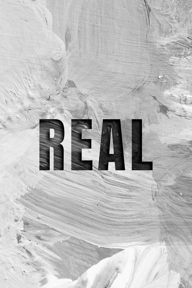 Real uppercase letters typography on brush stroke background