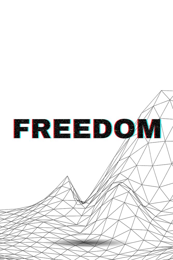 FREEDOM typography wavy background
