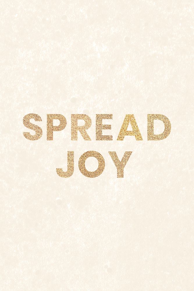 Glittery spread joy typography on beige background