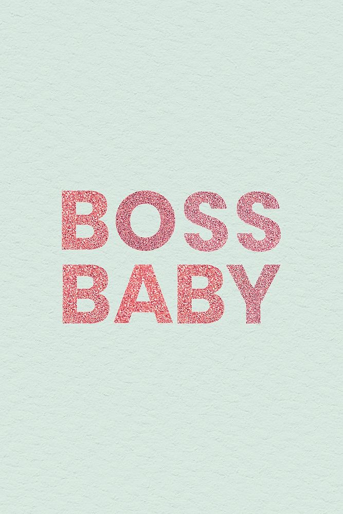 Boss Baby shiny red word with green background social banner
