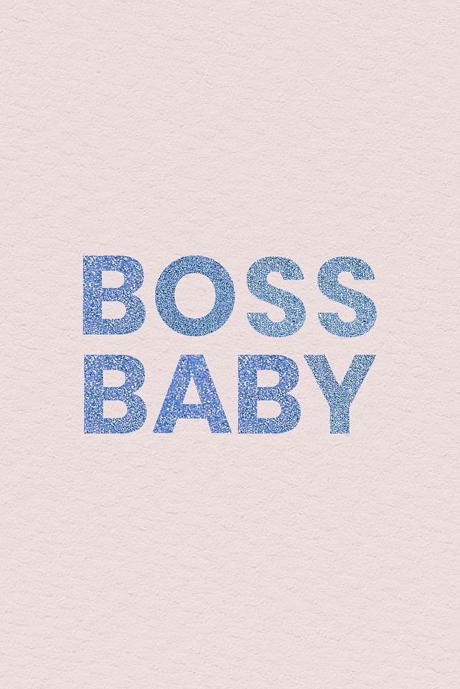 Glittery blue Boss Baby word typography social banner