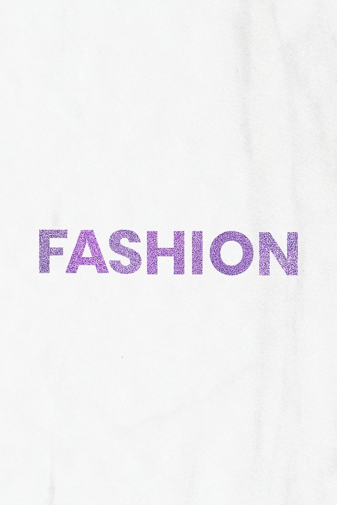 Fashion glittery purple typography trendy word
