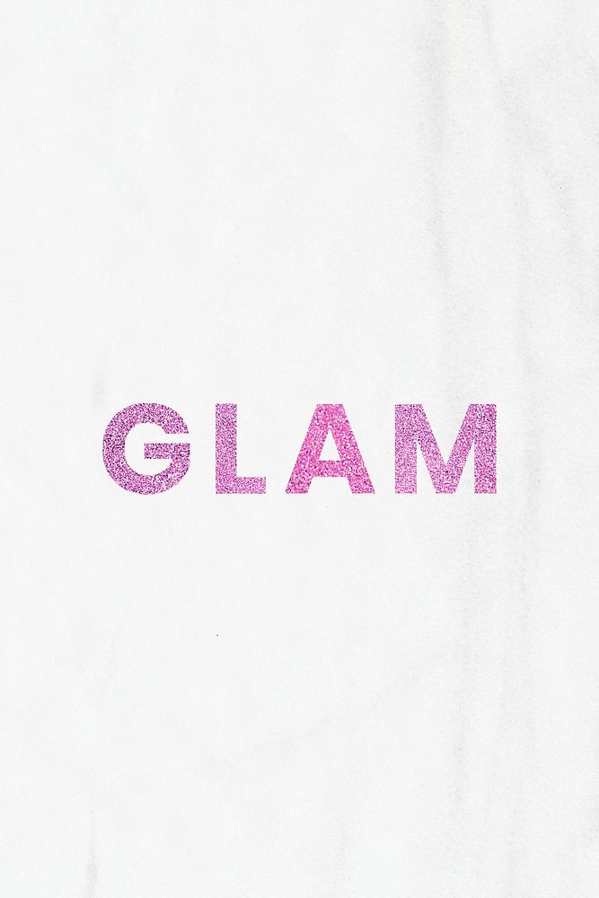 Glam glittery pink trendy typography