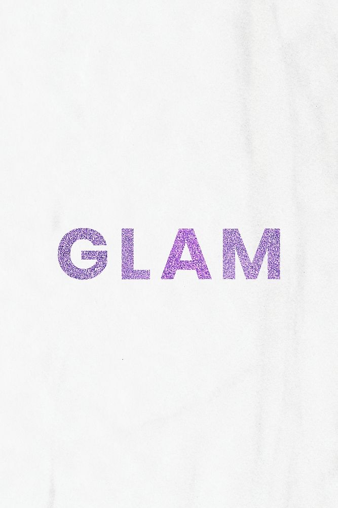 Glam purple shiny word with white background