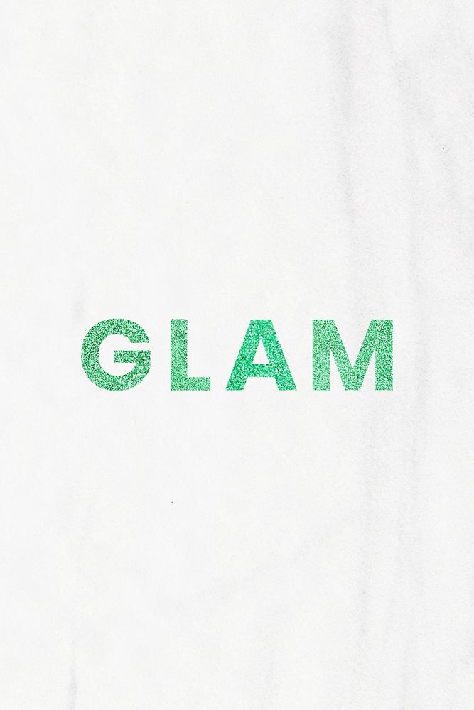 Aqua green Glam typography with white background