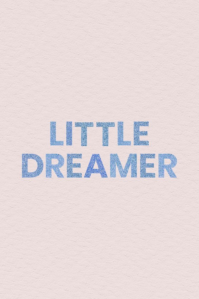 Glittery blue Little Dreamer typography social banner