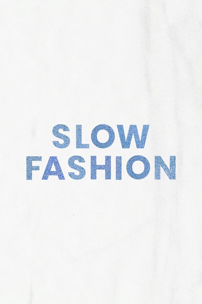 Glittery blue Slow Fashion typography social banner