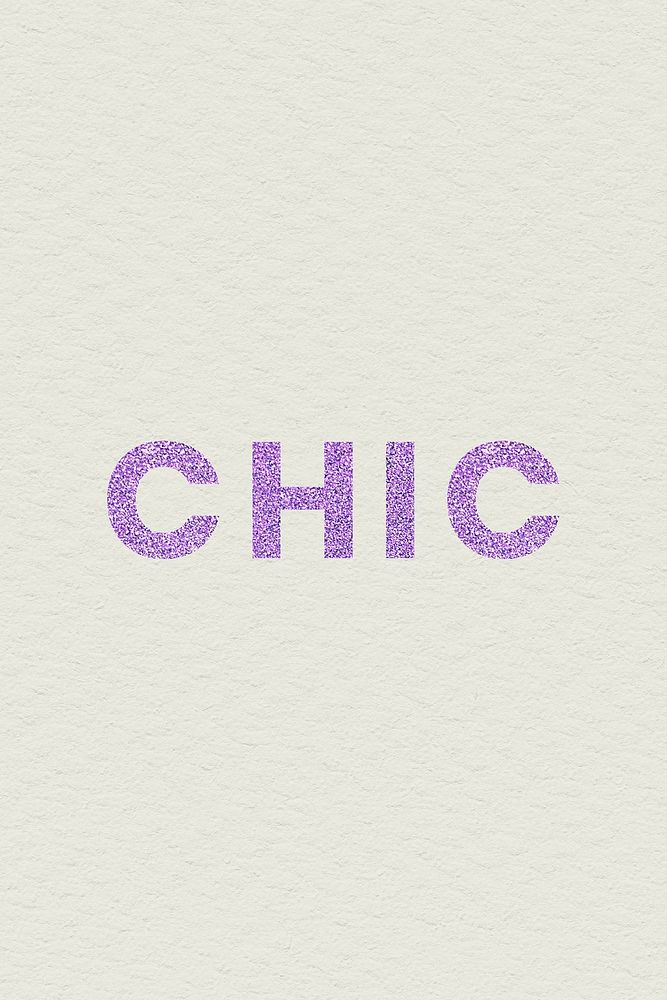 Sparkly Chic purple word typography social banner