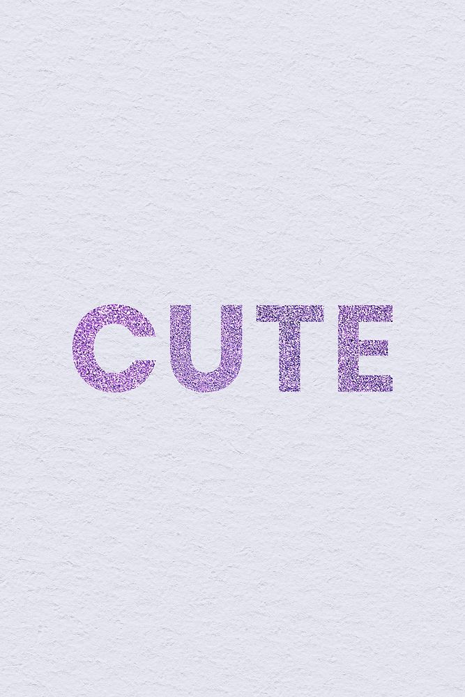 Cute sparkly purple word typography social banner