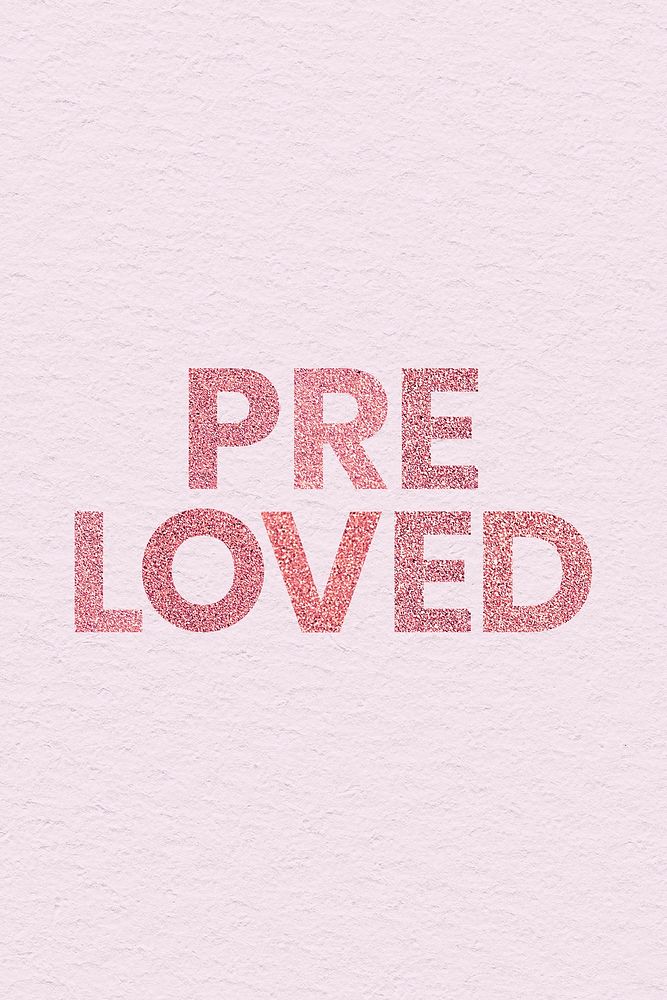 Glitter red Pre Loved word typography pink social banner