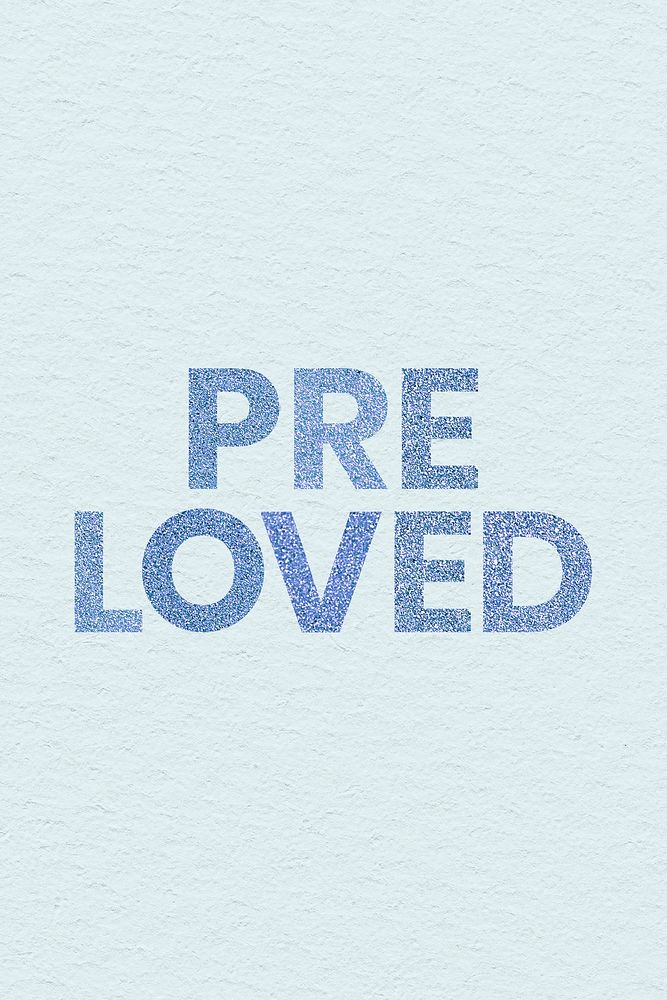 Glittery blue Pre Loved typography social banner