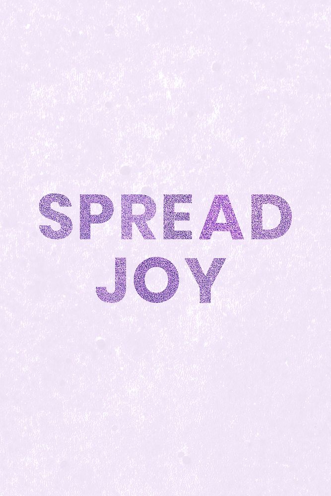 Spread Joy sparkly purple word typography social banner