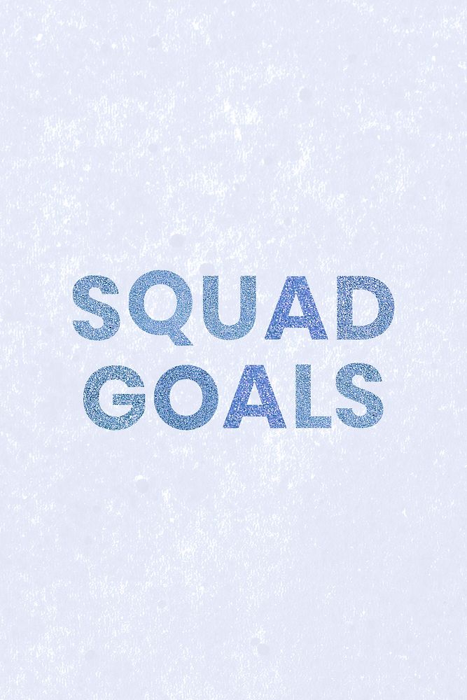 Glittery blue Squad Goals typography social banner