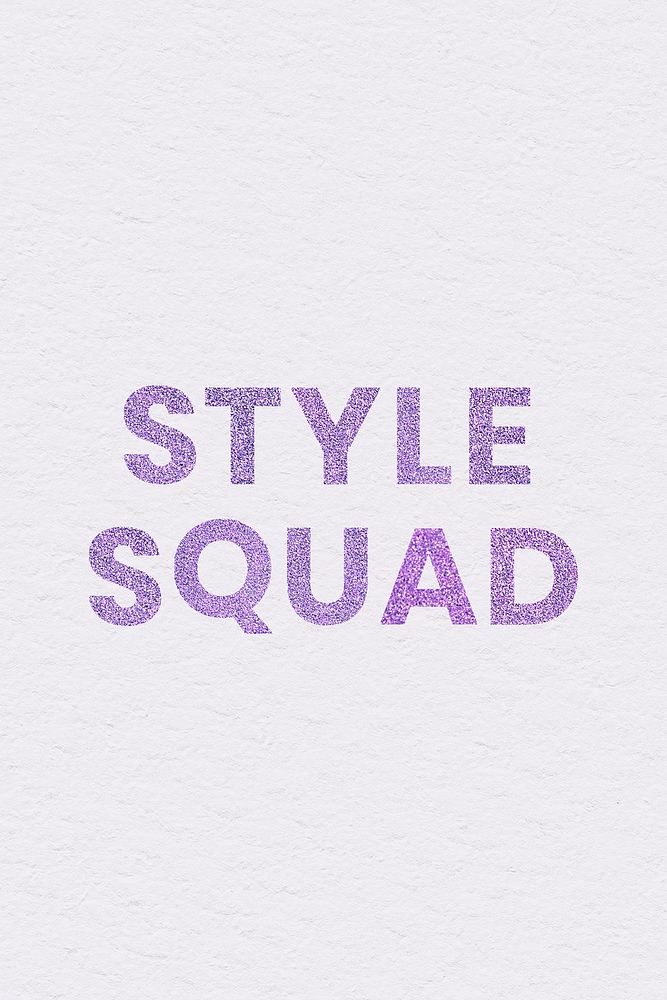 Style Squad sparkly purple text typography social banner