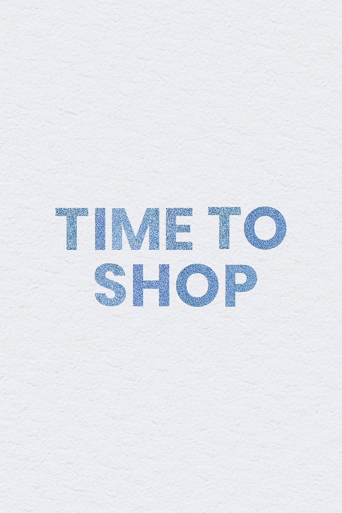 Shimmery blue Time to Shop typography social banner