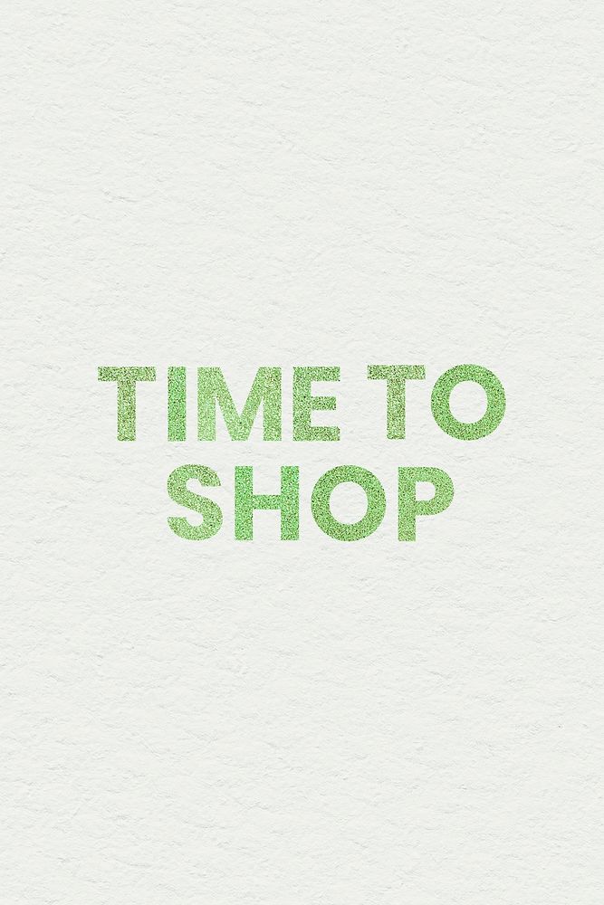 Green Time to Shop sparkly typography social banner