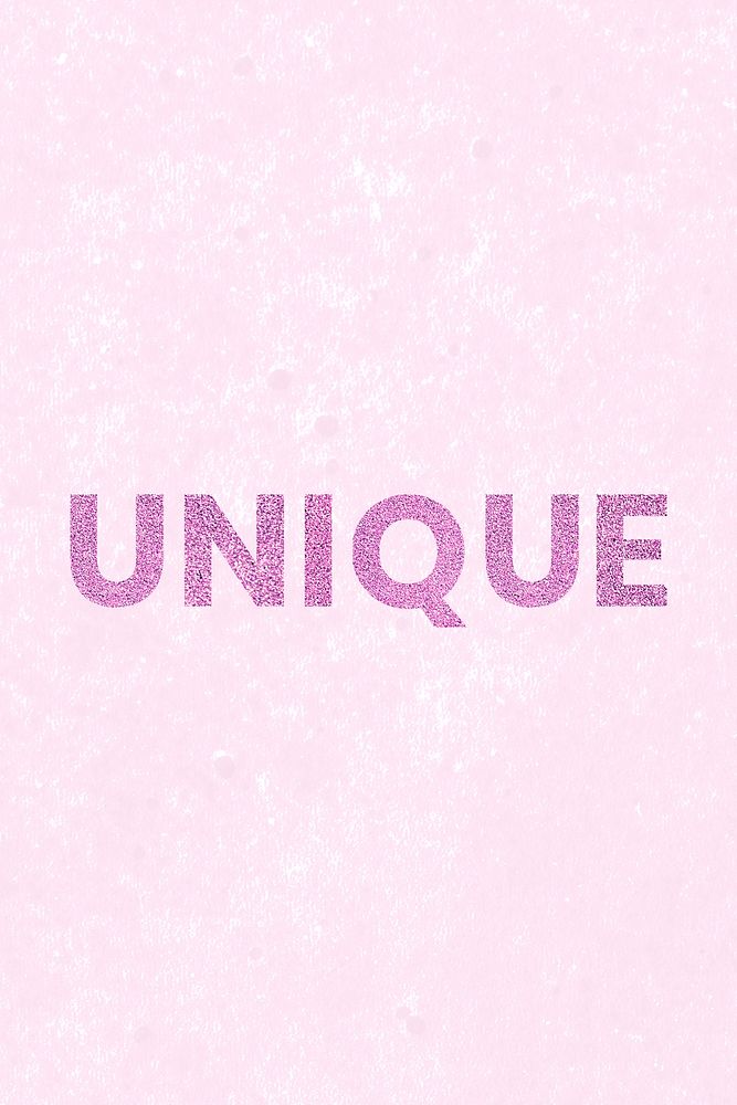 Unique shimmery pink retro typography
