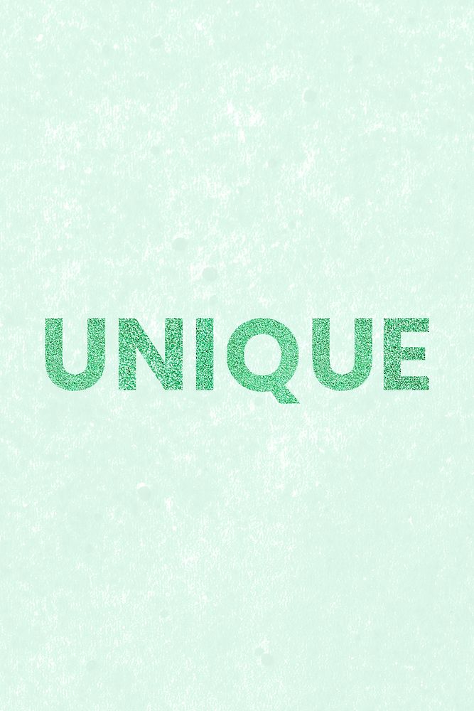 Glitter green Unique word typography with texture background