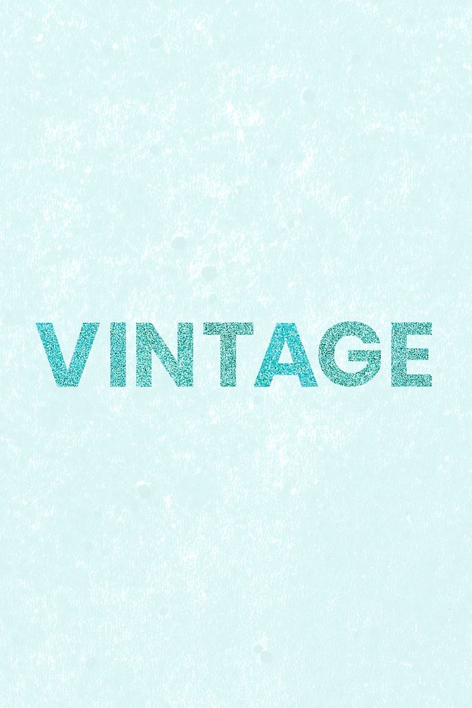 Vintage aqua blue shiny word typography banner
