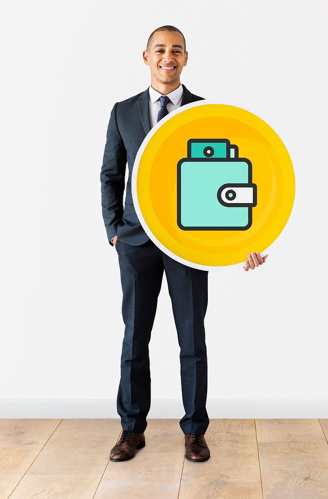 Businessman with a wallet icon