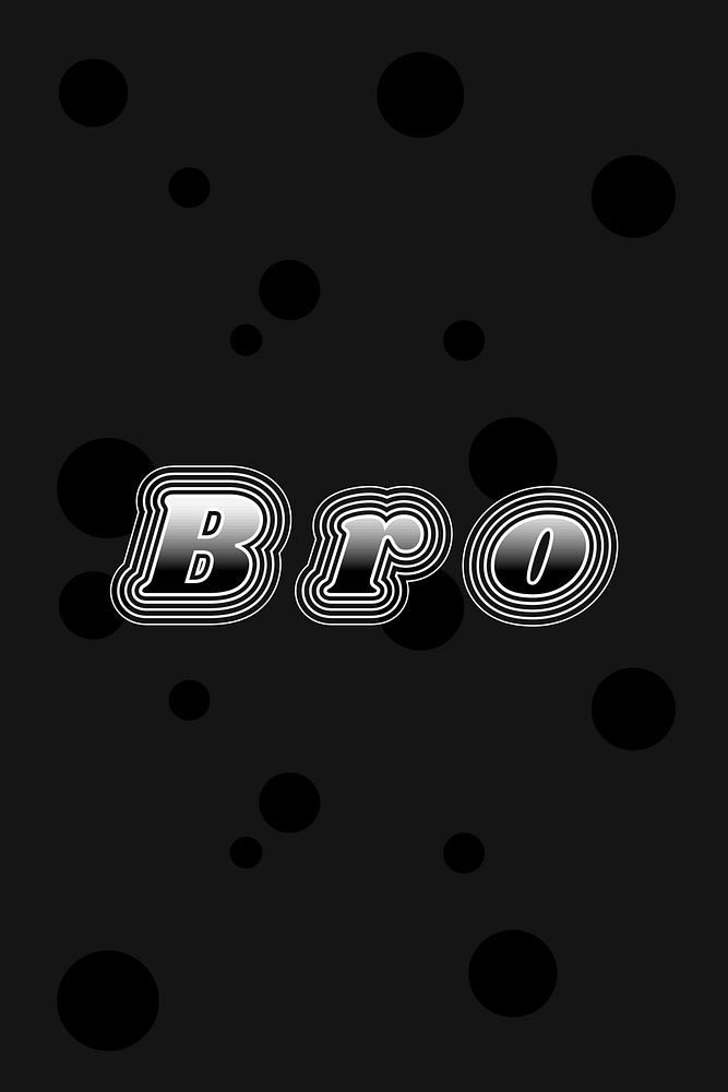 Bro funky typography colorful font banner
