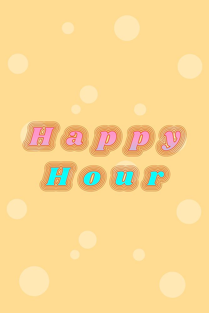 Happy hour typography cool banner