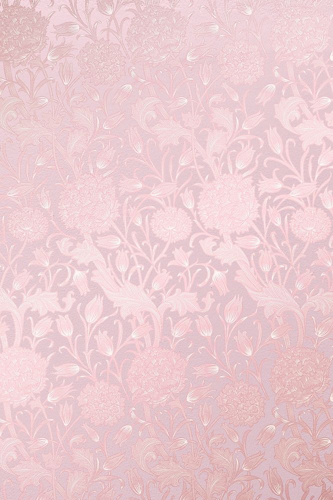 Elegant floral background, pink gradient vintage pattern