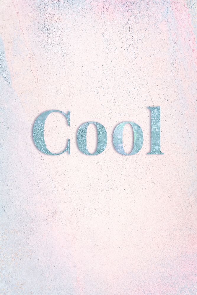 Cool light blue glitter font on a pastel background